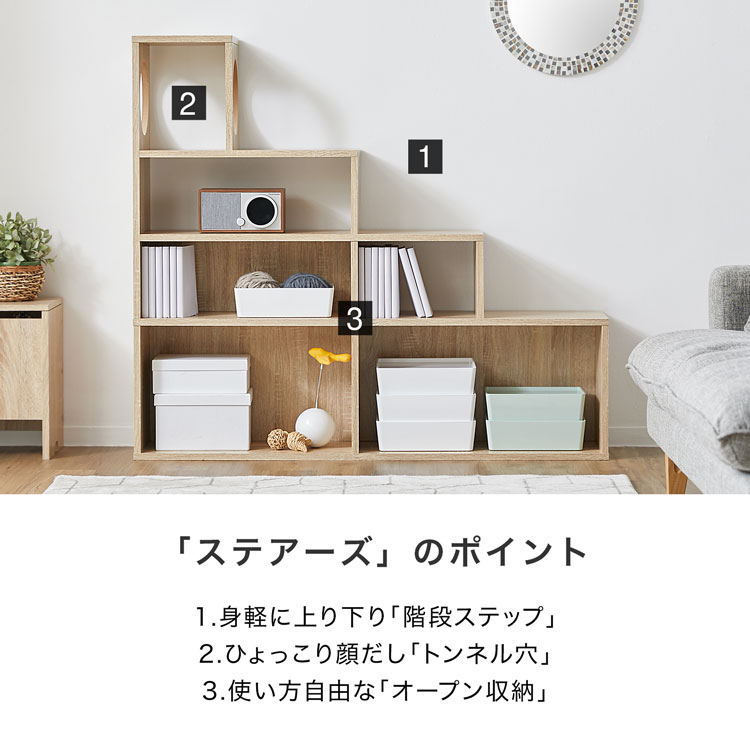 LOWYA（ロウヤ） 階段 ステアーズ 棚 シェルフ 収納 ストレージ 猫家具