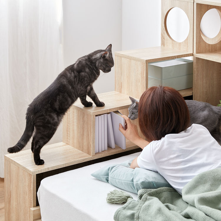 LOWYA（ロウヤ） 階段 ステアーズ 棚 シェルフ 収納 ストレージ 猫家具