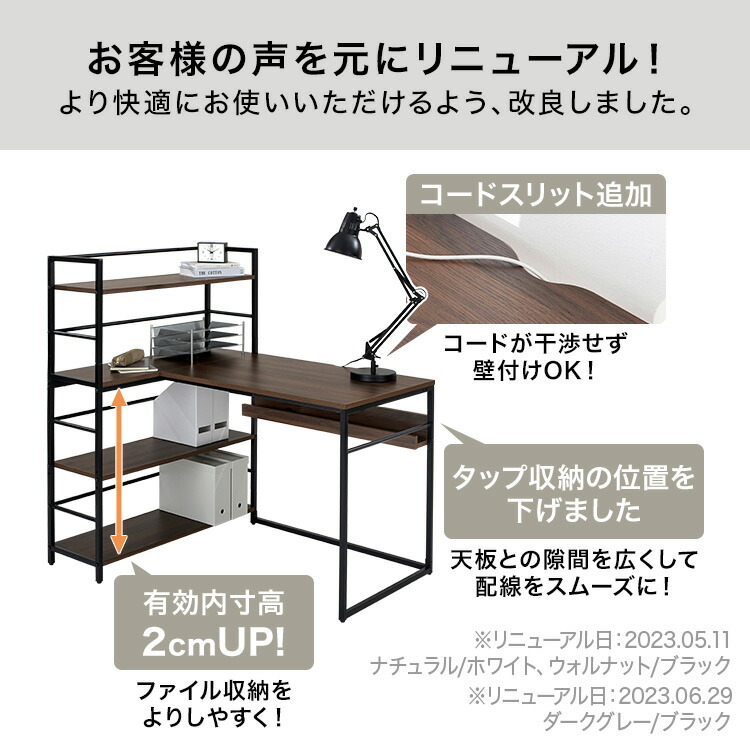 LOWYA（ロウヤ） パソコンデスク デスク ワークデスク 本棚付き 収納