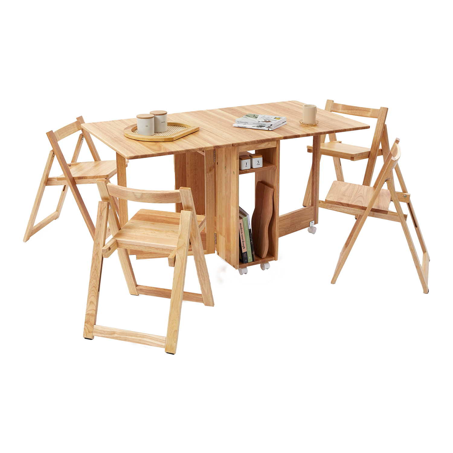 ダイニングテーブルセット 4人用 おしゃれ 折りたたみ 伸縮 無垢 5点 ダイニングセット テーブル 椅子 チェア 木製 食卓 ロウヤ LOWYA｜low-ya｜02