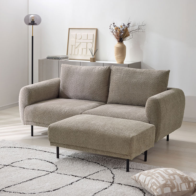 LOWYA（ロウヤ） ソファー ソファ 2人掛け ブークレ生地 撥水加工