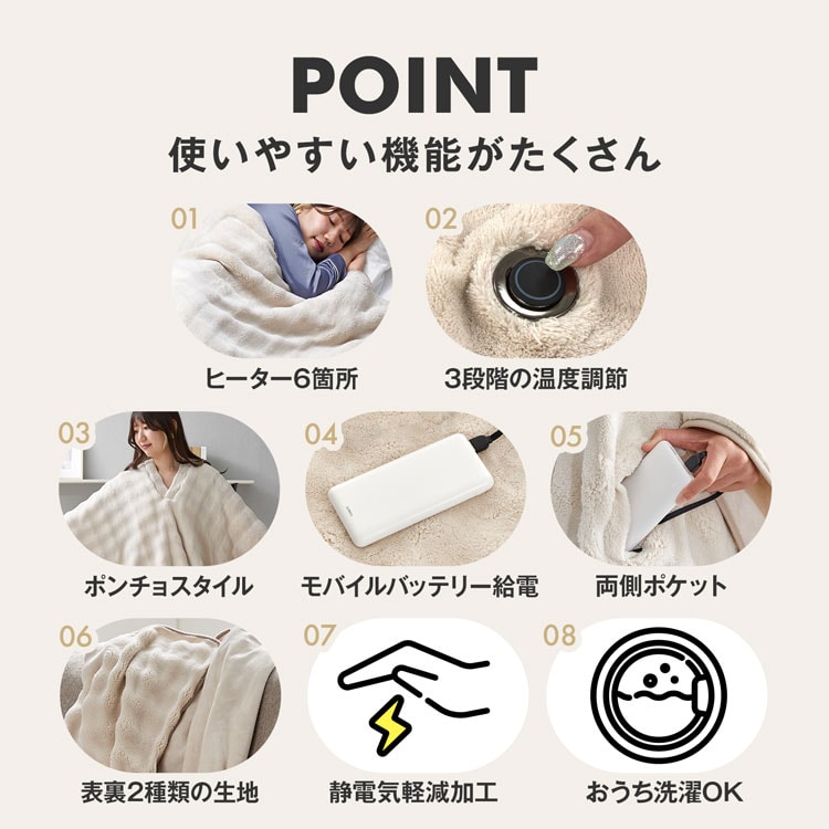 LOWYA（ロウヤ） 電気ブランケット 電気毛布 ブランケット モバイル