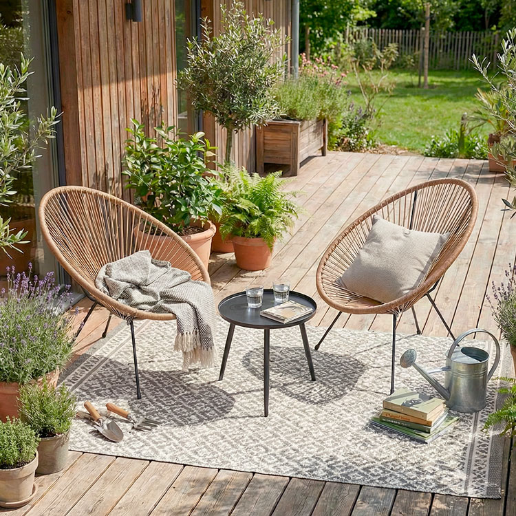 LOWYA（ロウヤ） ガーデンテーブルセット 3点セット ガーデン テーブル