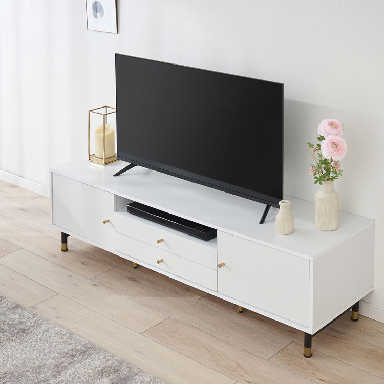 専用！！ 完売商品　LOWYA ホワイト テレビ台 引き出し付き ローテレビ台 収納付 引き出し付 [幅140] | 【公式】LOWYA(ロウヤ