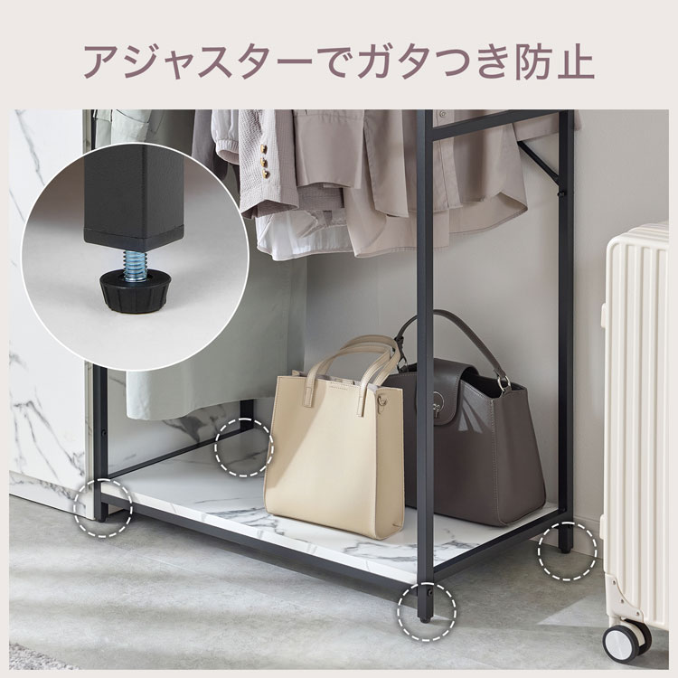 LOWYA（ロウヤ） ハンガーラック ワードロープ クローゼット 収納棚 扉