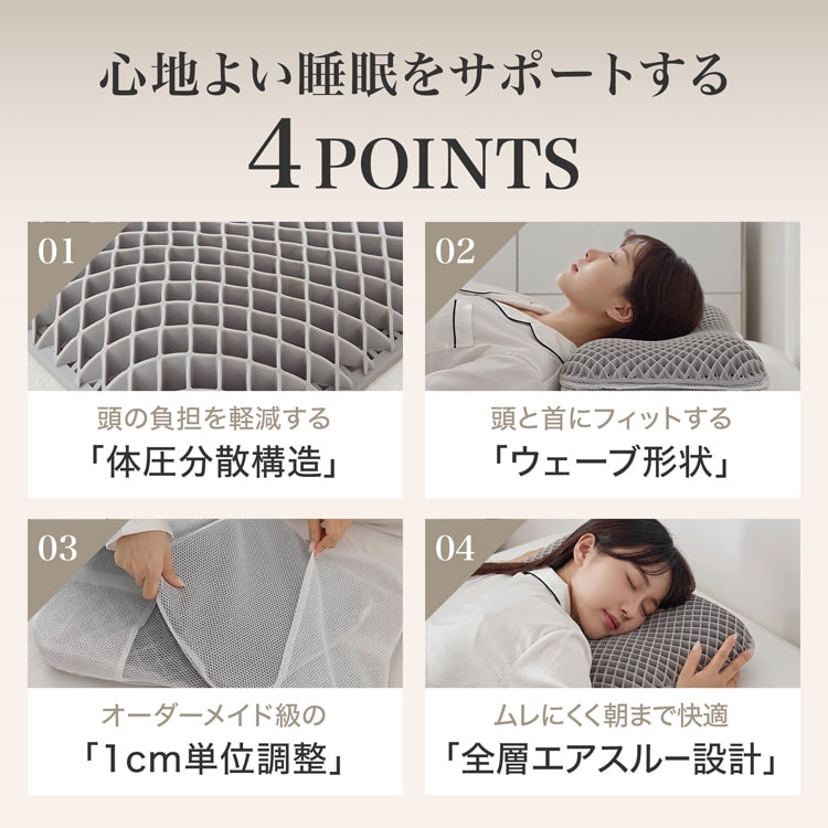 LOWYA（ロウヤ） 枕 TPE枕 TPE まくら 高さ調節 高さ調整シート 5段階