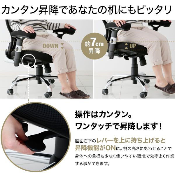 LOWYA（ロウヤ） オフィスチェア デスクチェア ワークチェア メッシュ