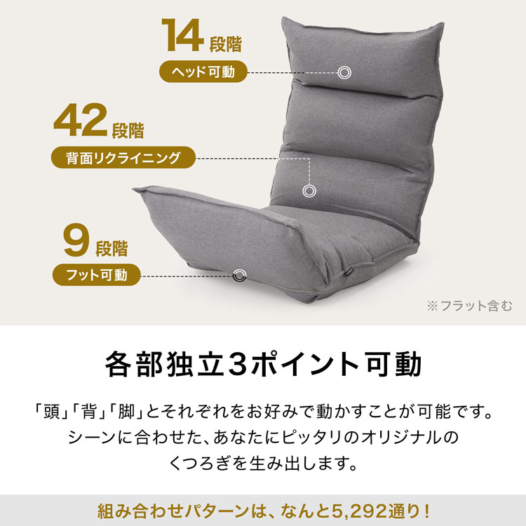 LOWYA（ロウヤ） 座椅子 リクライニング 低反発 ハイバック おしゃれ 1