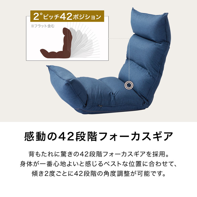 座椅子 リクライニング 低反発 ハイバック お...の詳細画像3