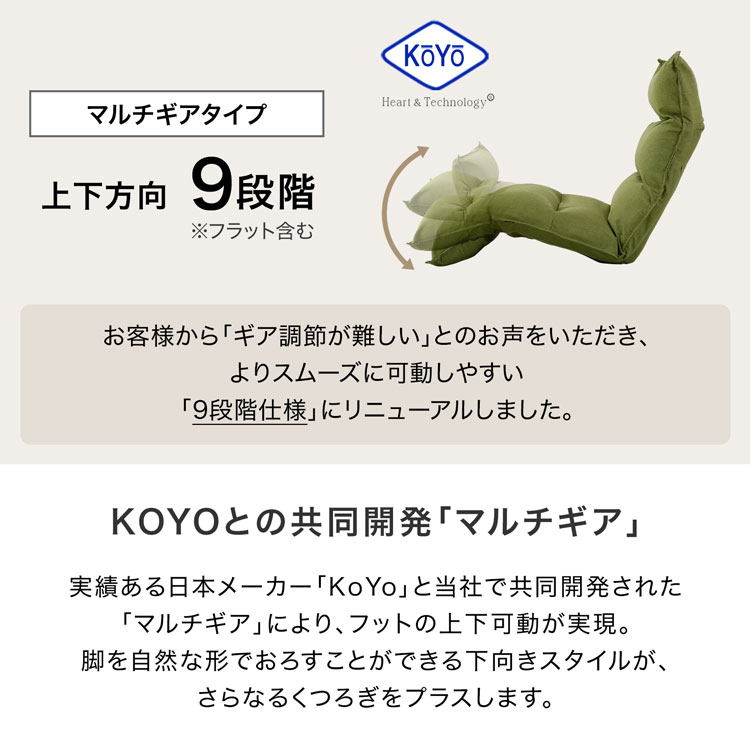 LOWYA（ロウヤ） 座椅子 リクライニング 低反発 ハイバック おしゃれ 1