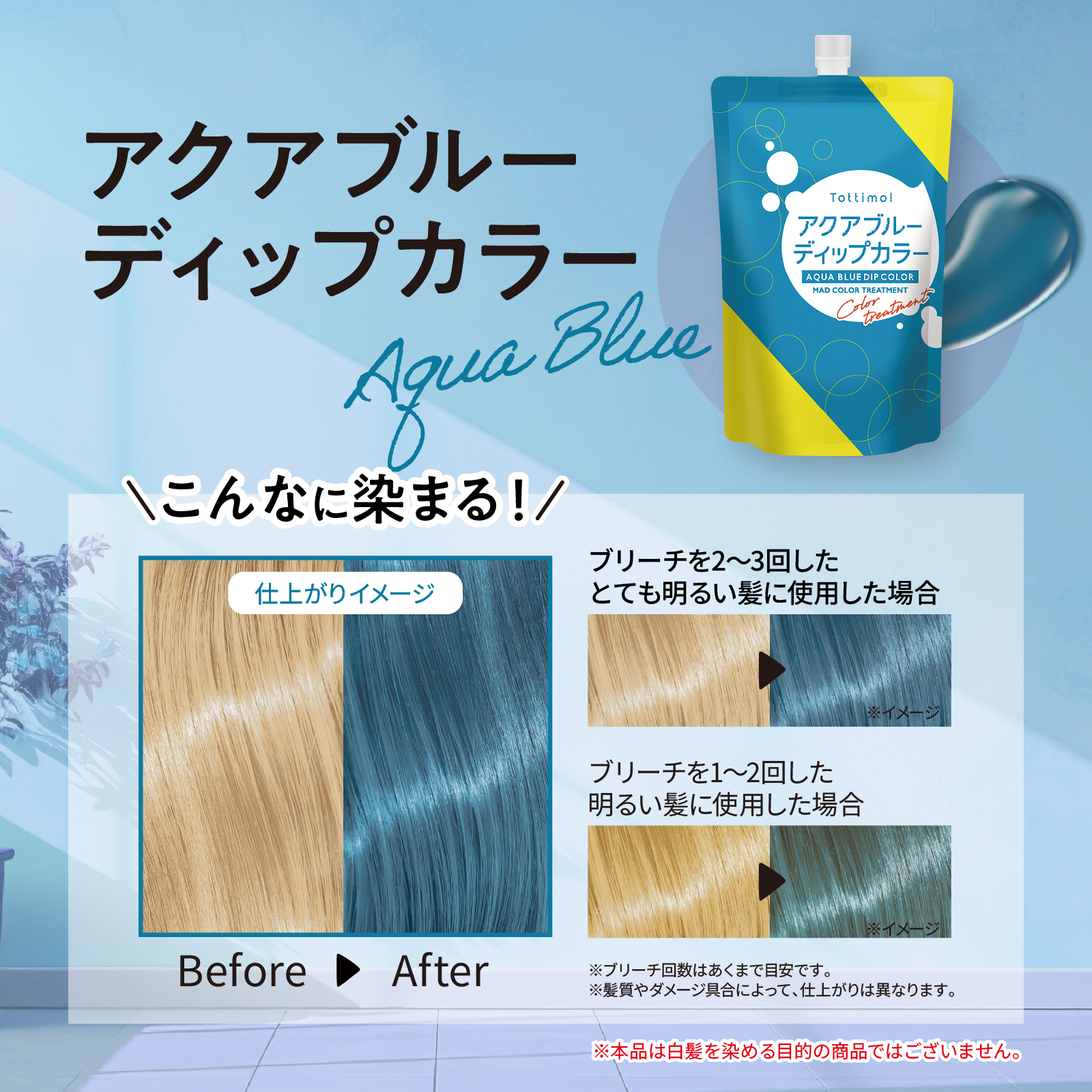 Tottimo!（トッティモ） ディップカラー アクアブルー 500g ヘアカラー