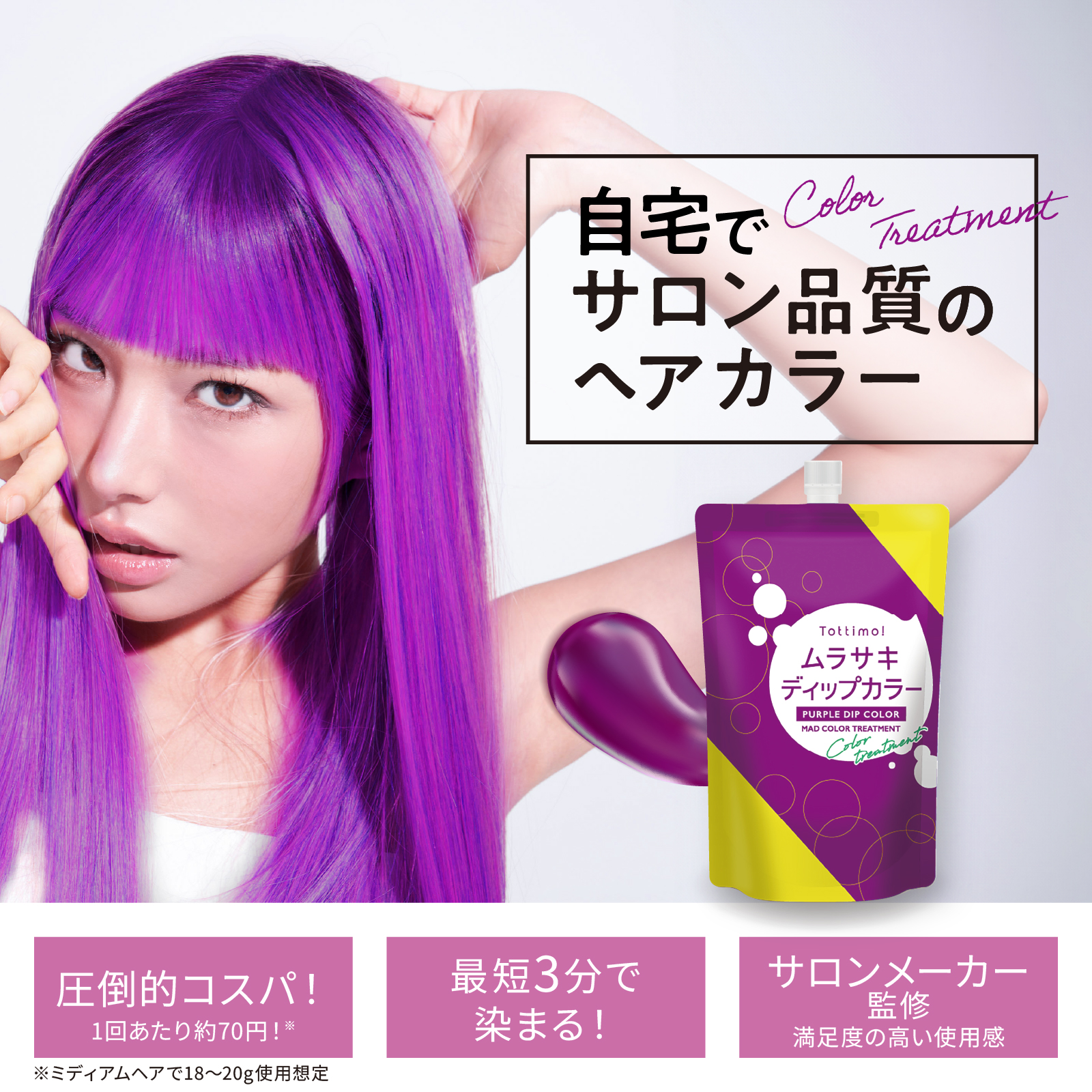 Tottimo!（トッティモ） ディップカラー ムラサキ 500g ヘアカラー用