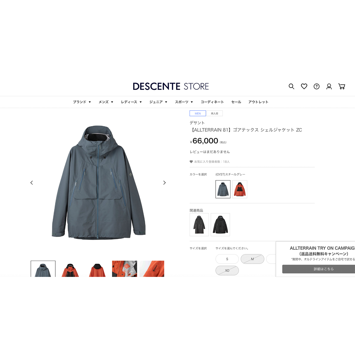 DESCENTE ALLTERRAIN 81 GORE-TEX SHELLJACKET ZC デサント