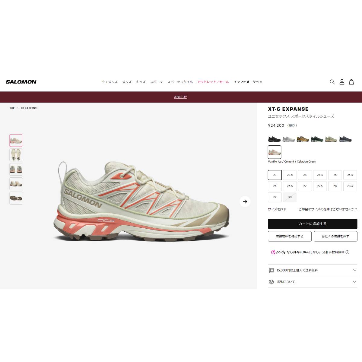 SALOMON XT-6 EXPANSE サロモン エックスティー 6 エクスパンス