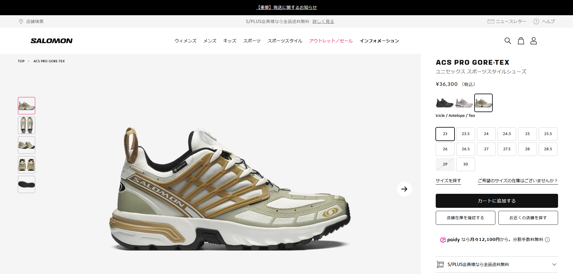 SALOMON ACS PRO GTX Icicle / Antelope / Tea 国内発送 ACS PRO GORE-TEX – サロモン公式オンラインストア