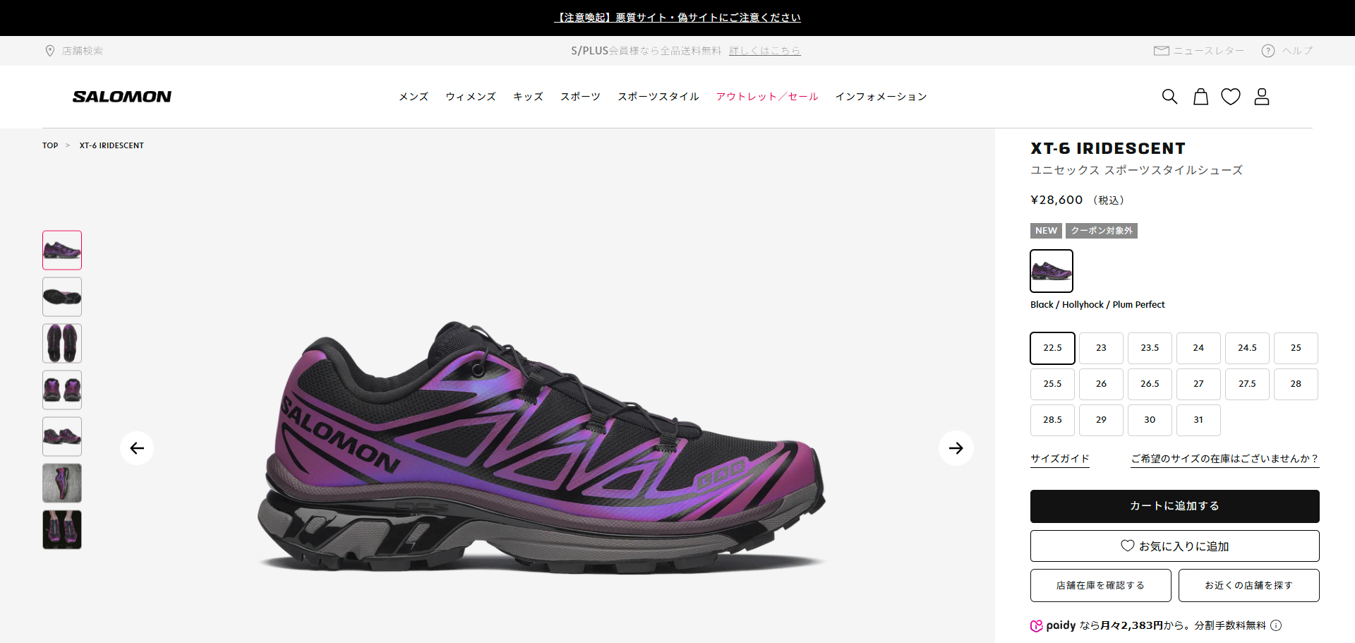 SALOMON（サロモン） 【20%OFF】 SALOMON XT-6 IRIDESCENT エックス