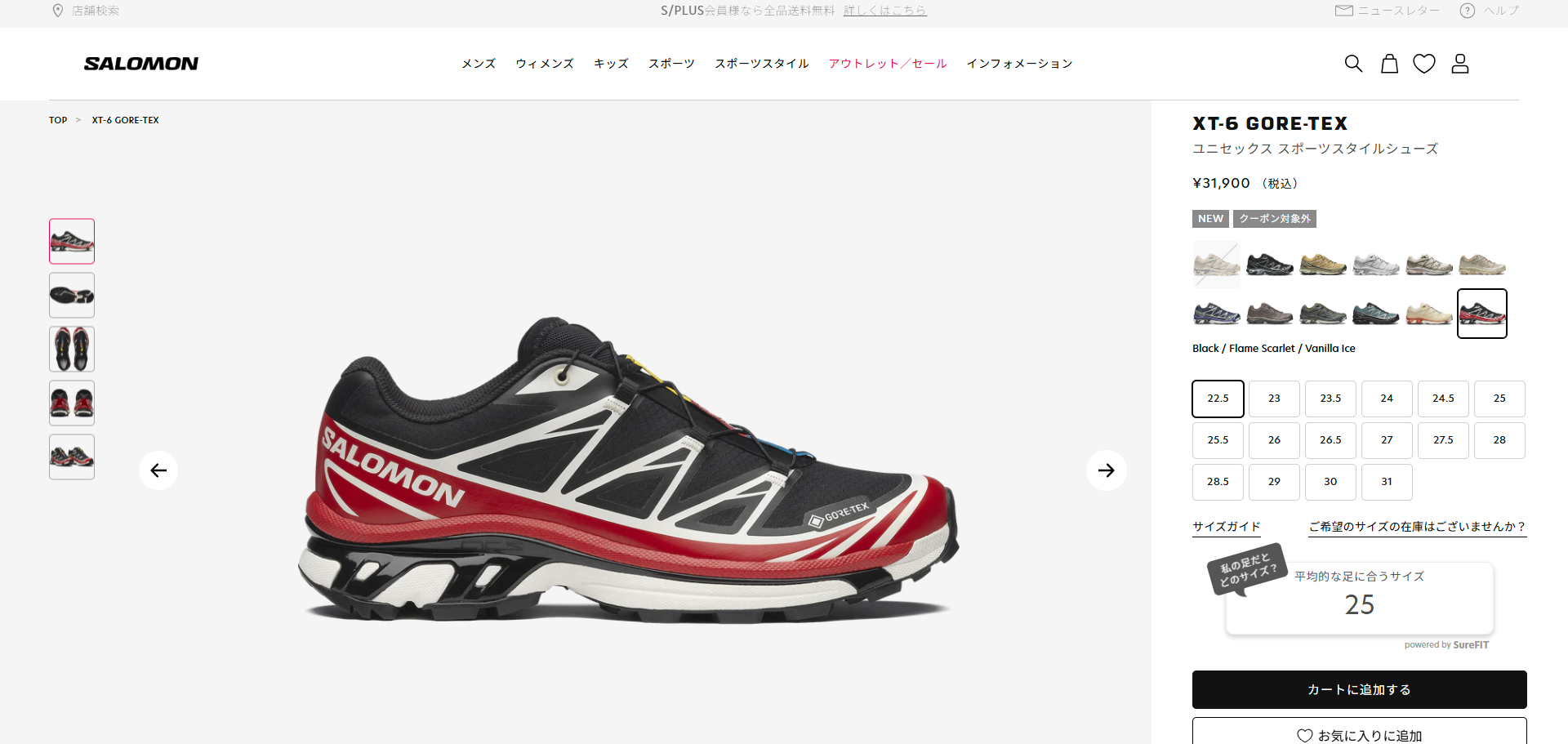 SALOMON（サロモン） 【20%OFF】 SALOMON XT-6 GTX エックスティー 6