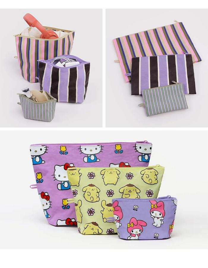 BAGGU Go Pouch Set ポーチ3点セット 収納 ファスナー ポーチ 大きめ