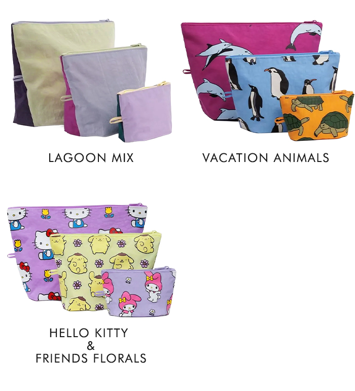 BAGGU Go Pouch Set ポーチ3点セット 収納 ファスナー ポーチ 大きめ