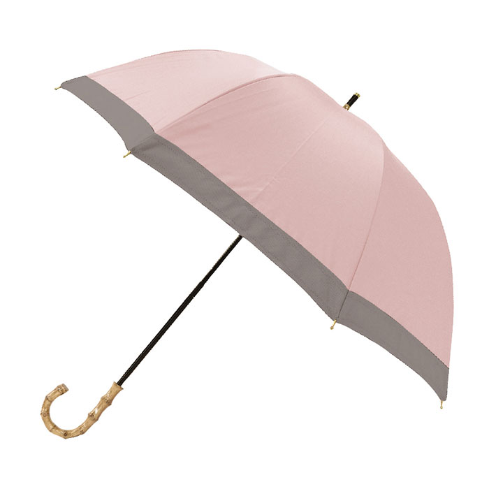 日傘 長傘 pinktrick 完全遮光 深張り グログラン バイカラー かさ 傘 晴雨兼用 遮光1...