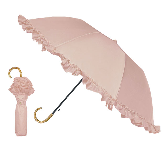 pinktrick 完全遮光 フリル 日傘 ジャンプ 折りたたみ傘 かさ 傘 晴雨兼用 はっ水 遮熱 完全 遮光 送料無料 | pink trick | 05