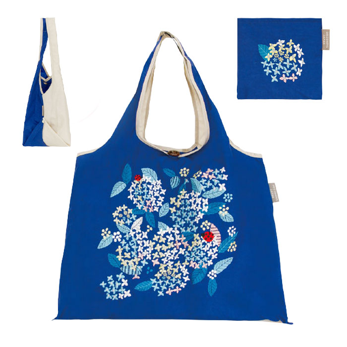 刺繍トートバッグ 2way 折りたたみ バッグ 鞄 エコバッグ コンパクト