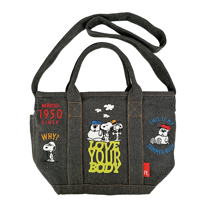 SNOOPY ROOTOTE マザーズバッグ 刺繍 ROOTOTE ルートート PEANUTS 刺繍ショルダートートバッグ バッグ