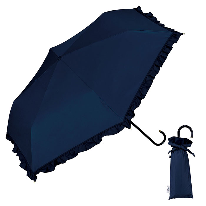 新品　Mila Schon 晴雨兼用傘　折りたたみ日傘　フリル 黒　ブラック 新品 Mila Schon 晴雨兼用傘 折りたたみ日傘 フリル 黒 ブラック