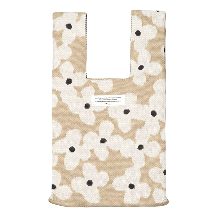 Wpc. w.p.c. ニットトートバッグ トート マルシェバッグ ニット かばん 鞄 バッグ 総柄 花柄 レディース メール便送料無料 | Wpc. | 05