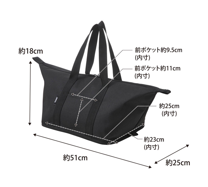 新品。トートバッグ。お弁当入れに！ tower スーパー・コンビニ弁当がそのまま入る洗えるお弁当バッグ
