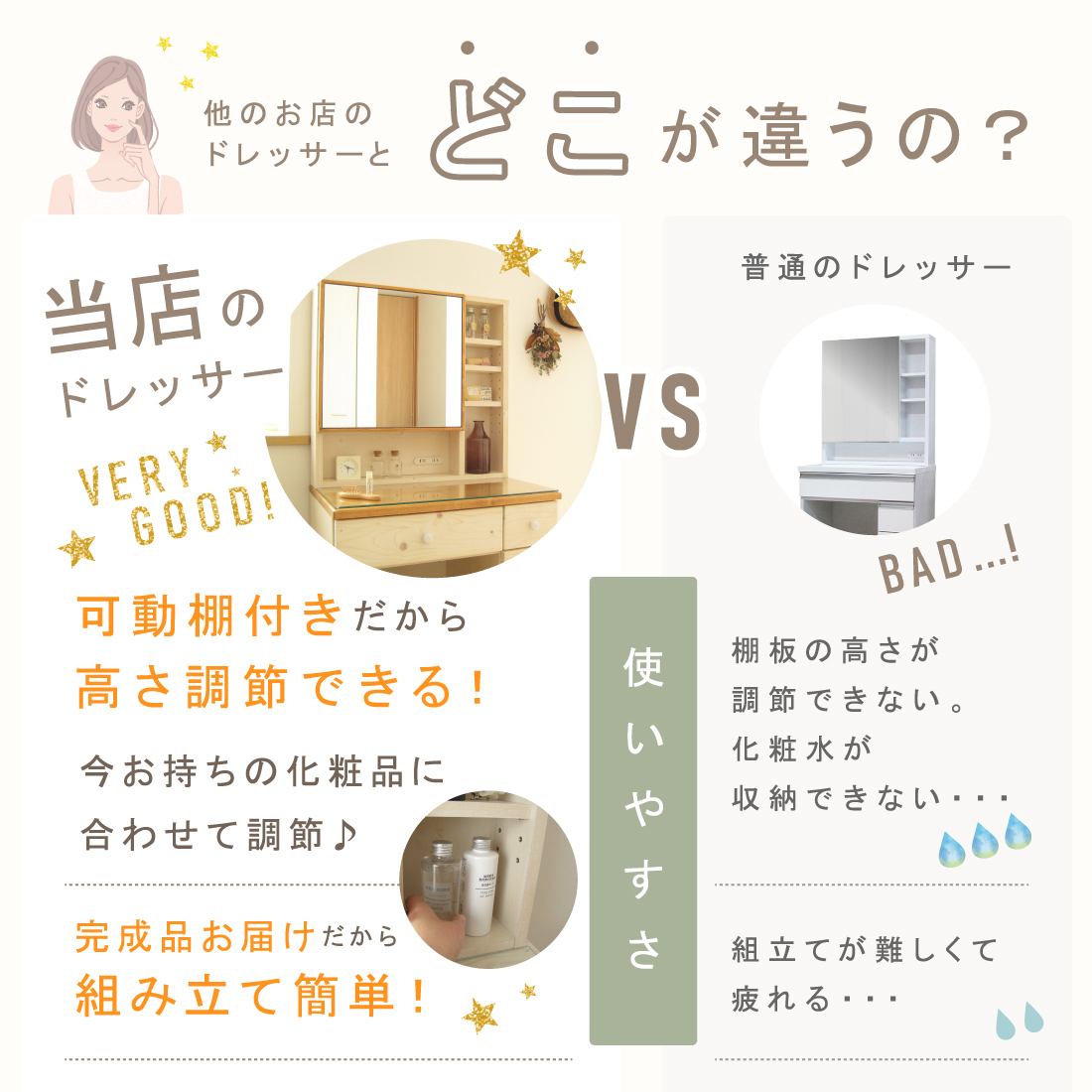 ドレッサー おしゃれ 完成品 可愛い 天然木 鏡台 コンパクト 白 ドレッサー おしゃれ 完成品 可愛い 天然木 鏡台 コンパクト 白