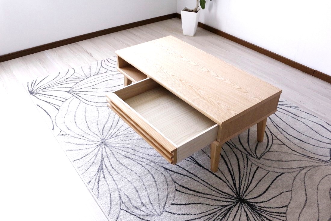 ナチュラルウッド座卓 直径約100cm トチ？ Amazon.co.jp: Cozeelife ローテーブル 木製 収納付き 大きめ