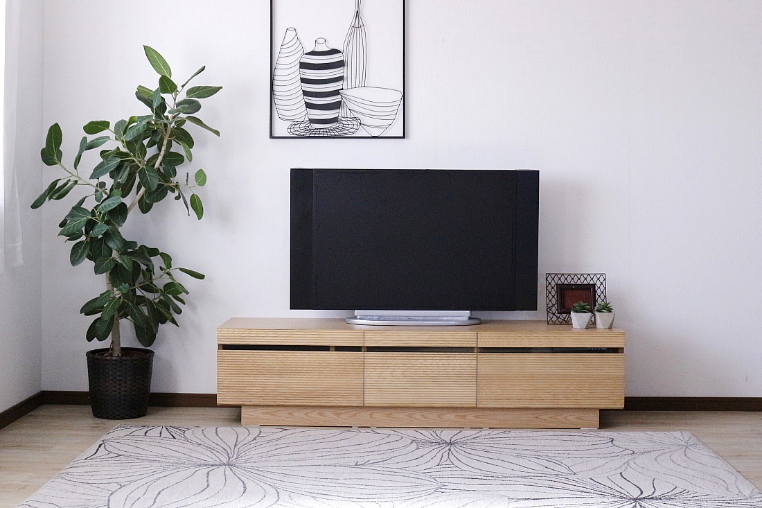 テレビボード ナチュラル ウォールナット 完成品 166 幅 センチ テレビ