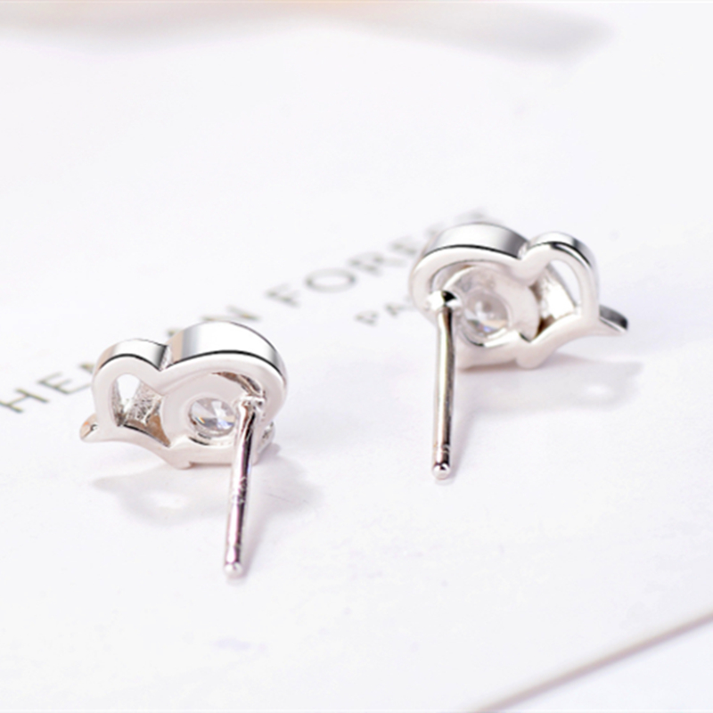 ピアス 四葉クローバー CZダイヤモンド シルバー925 フラワー
