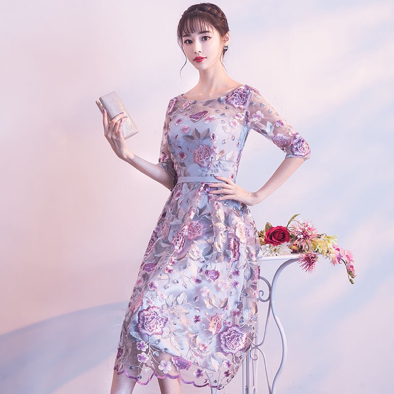 ドレス ワンピース ロング丈 チャイナドレス チャイナ服 花柄 中国風 