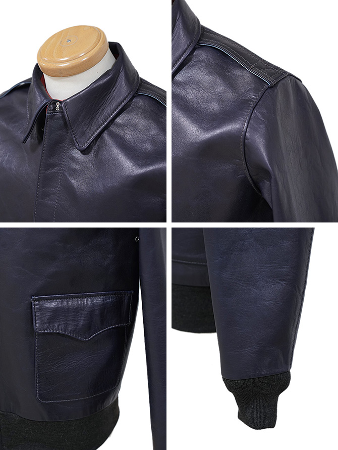 ワイツーレザー Y'2 LEATHER A-2 TYPE A-2 [ INDIGO HORSE