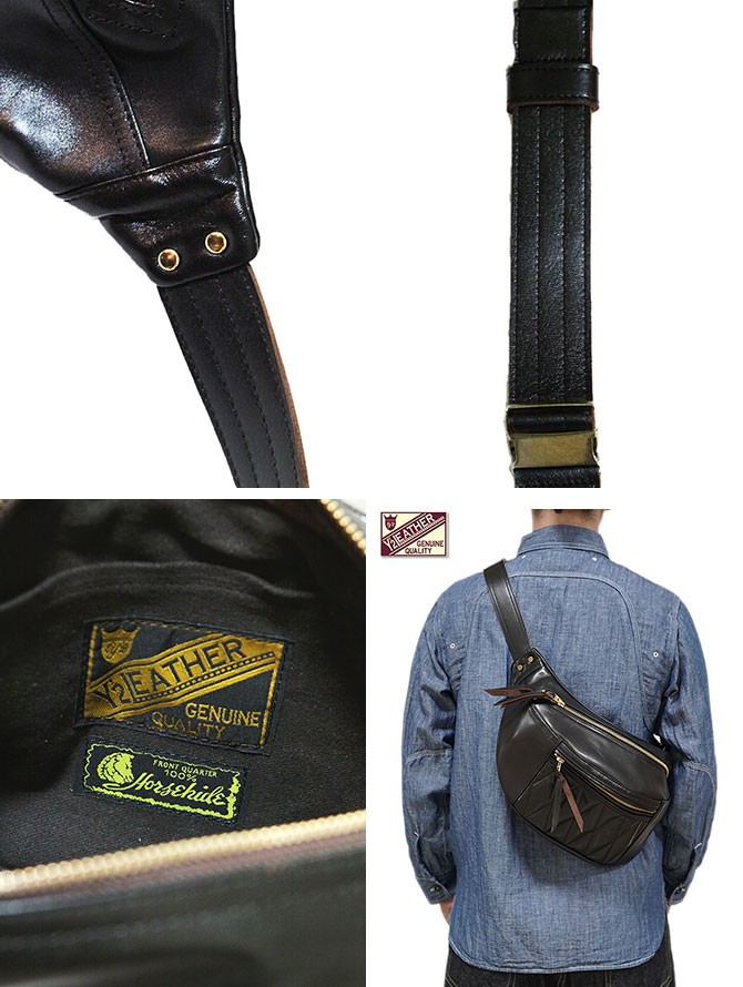 ワイツーレザー Y'2 LEATHER BG-09 ホースハイドウエストバッグ HORSE