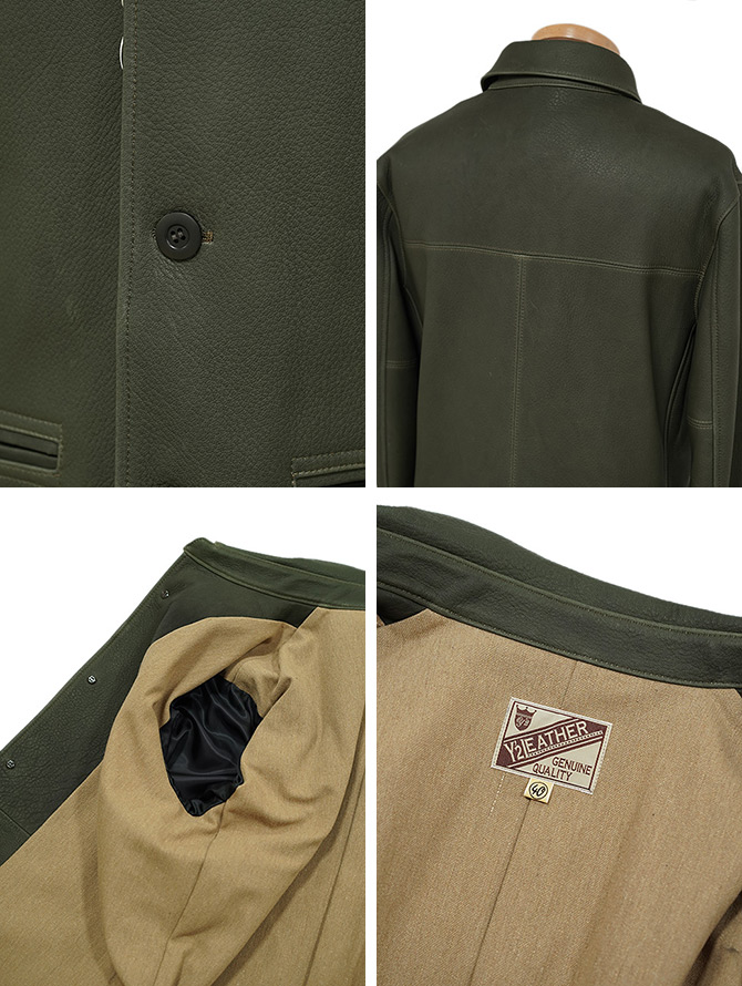 ワイツーレザー Y'2 LEATHER DC-76-C Deer Skin Rounded Hem Car Coat