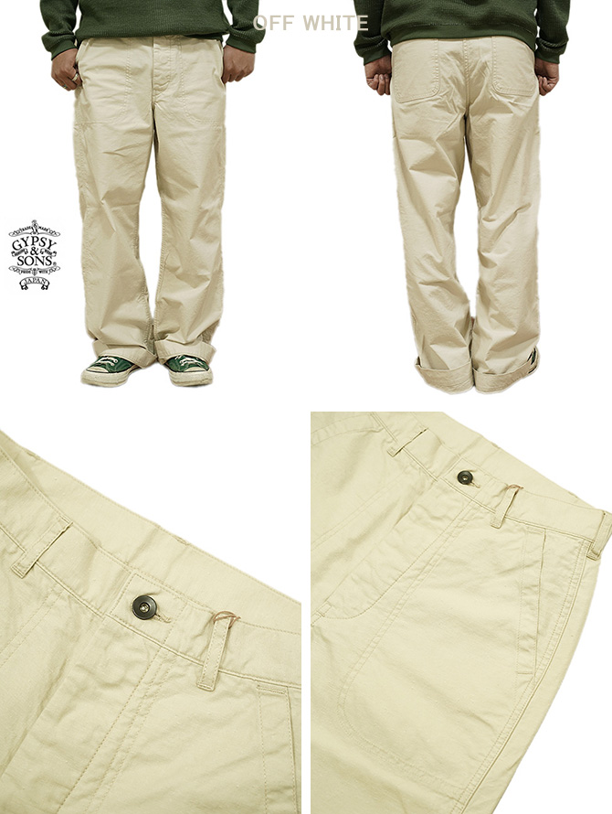 GYPSY&SONS 40S ネップバックチノトラウザーズGS2449917 40S NEP BACK CHINO TROUSERS 40S ネップバックチノトラウザーズ
