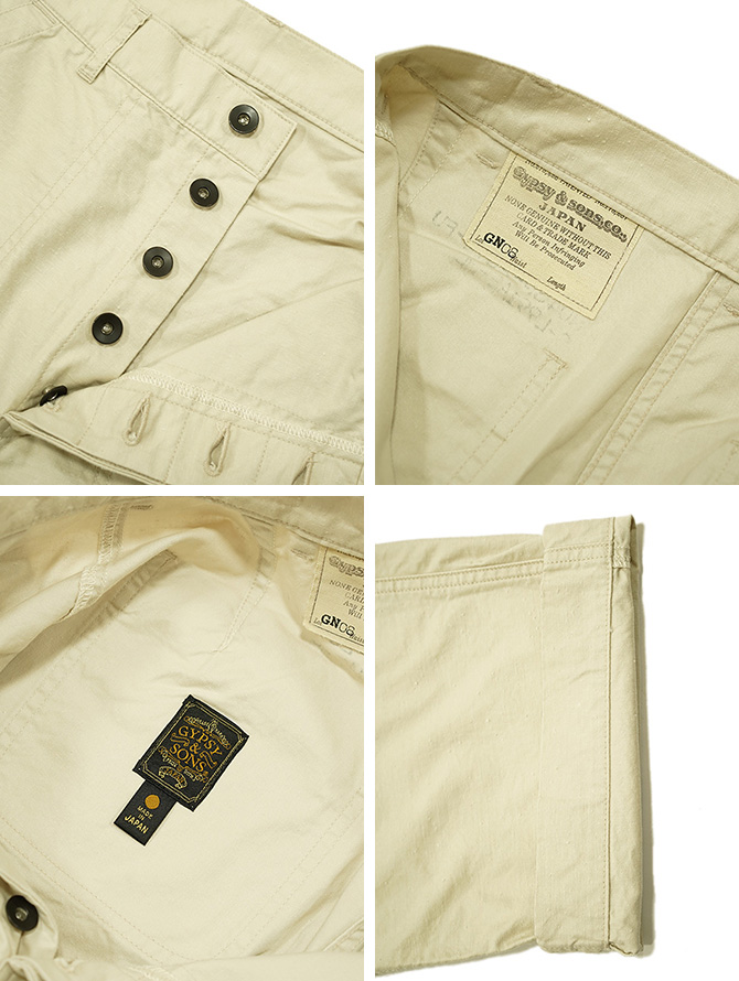 GYPSY&SONS 40S ネップバックチノトラウザーズGS2449917 40S NEP BACK CHINO TROUSERS 40S ネップバックチノトラウザーズ
