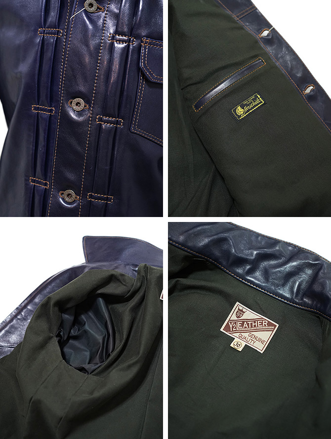 Y'2 LEATHER（ワイツーレザー） 】 インディゴホースGジャン1st