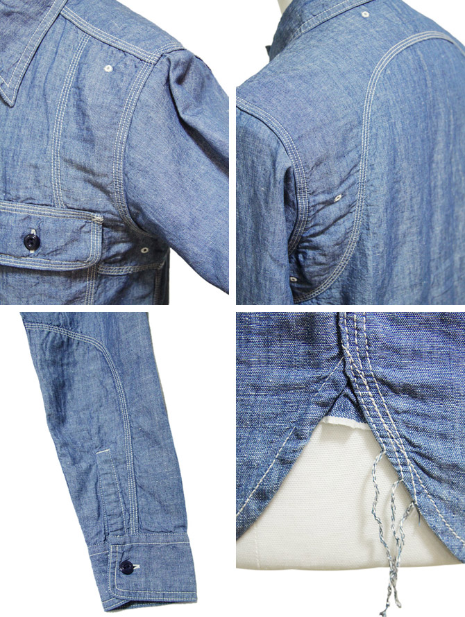 Pherrow's（フェローズ） 770WS シャンブレーワークシャツ BLUE