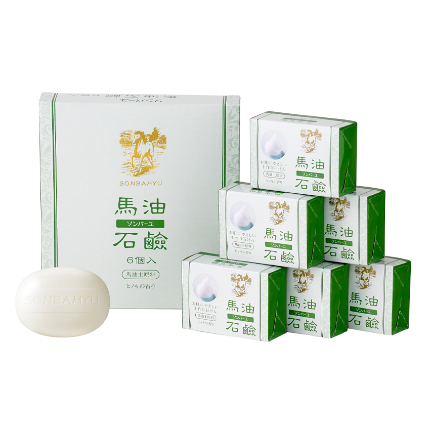 薬師堂 ソンバーユ 馬油石鹸 6個入り 無香料 ヒノキ スキンケア せっけん 石けん ソープ 馬油 ばあゆ 保湿 うるおい 安心 関連画像2