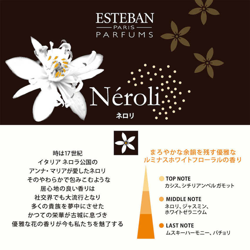 ESTEBAN エステバン フレグランスオイル 15ml ネロリ アロマ オイル ルームフレグランス 香り ディフューザー｜luastyle｜17