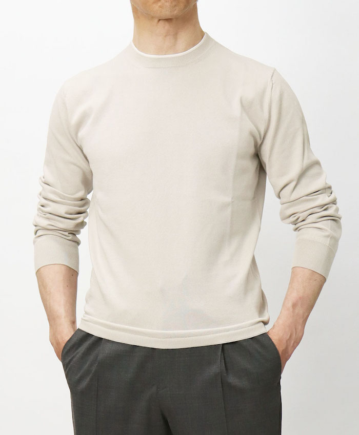 クルチアーニ Cruciani ニットポロ ベージュ サイズ46 【極美品】 CRUCIANI（クルチアーニ） ポロシャツ 大きいサイズあり メンズ