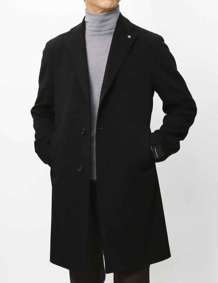 【新品・未使用】 TAGLIATORE タリアトーレ カシミヤ混コート 46 TAGLIATORE (タリアトーレ) カシミヤ混 シングル 3つボタン ミドル丈