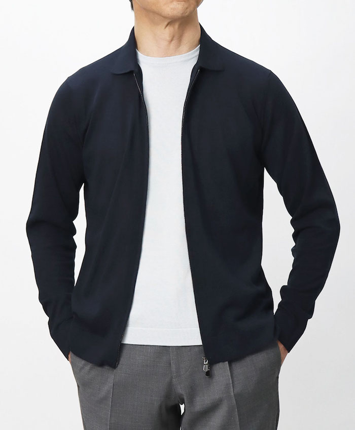 フィリッポ デ ローレンティス /シャツ襟 ZIP UP ニット カーディガン フィリッポ デ ローレンティス /シャツ襟 ZIP UP ニット
