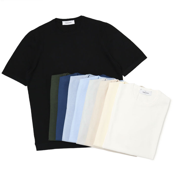 GRAN SASSO グランサッソ クルーネック ニット Tシャツ 半袖 46 Gran Sasso グランサッソ / GRANSASSO クルーネック ニット T