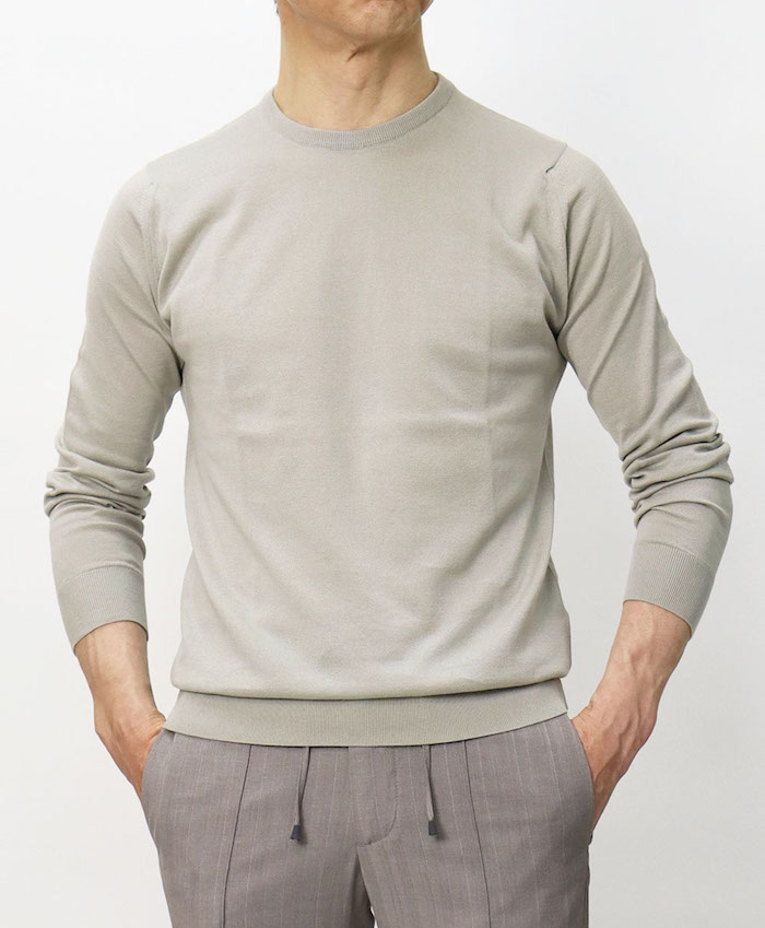 JOHN SMEDLEY ジョンスメドレー クルーネックニット ホワイト L JOHN SMEDLEY SMEDLEY【ジョンスメドレー】クルーネックニット