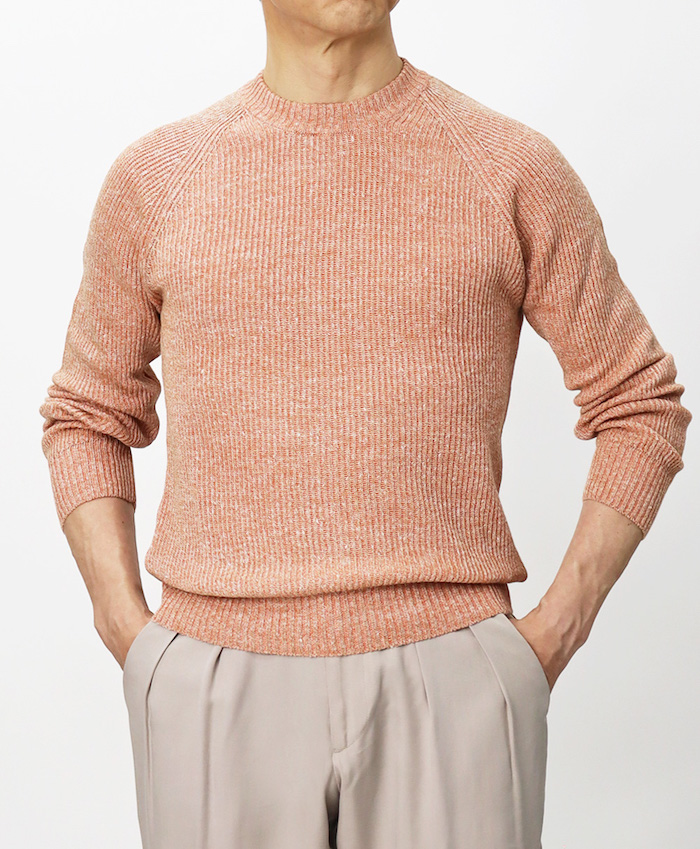 グランサッソ　あぜ編み クルーネックサマーニット Gran Sasso（グランサッソ） グランサッソ / GRANSASSO / あぜ編み